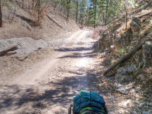 Back view of another creek crossing.